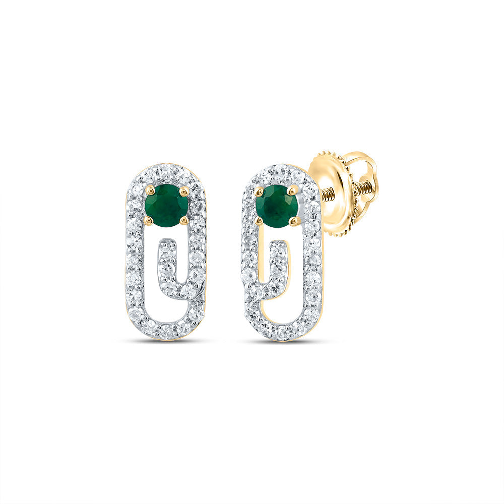 1/5CTW-NAT DIA CN 2.5MM RD-EM NAT GEM PAPER CLIP STUD EARRING Daisy Joyeria