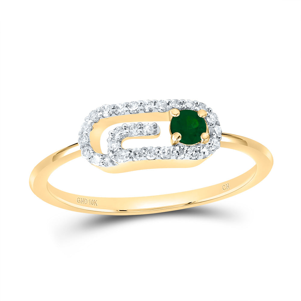 1/8CTW-NAT DIA CN 3MM RD-EM NAT GEM PAPER CLIP RING 7 Daisy Joyeria