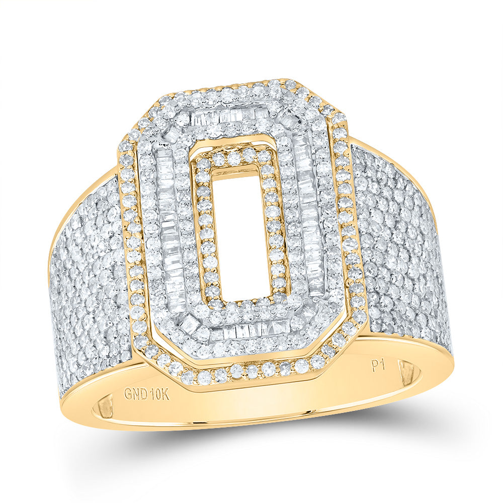1 5/8CTW-DIA P1 NUMBER "0" MEN'S RING 10 Daisy Joyeria