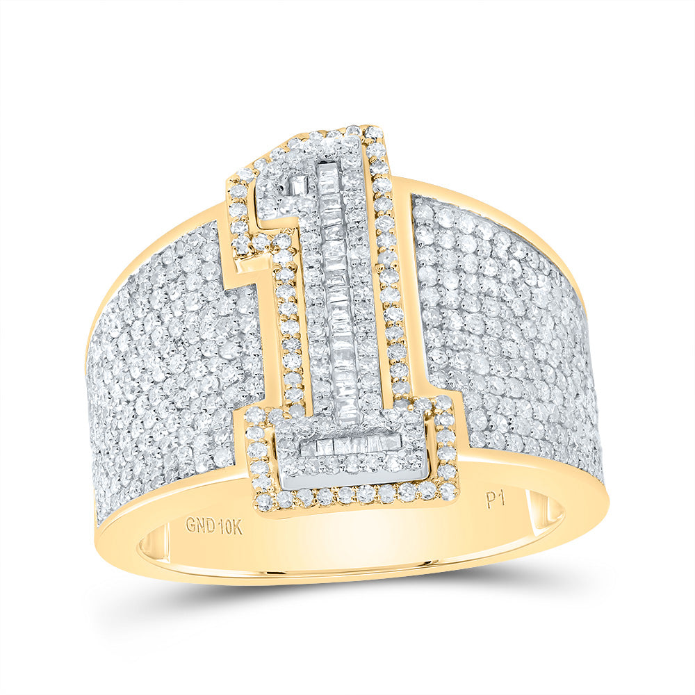 1 1/2CTW-DIA P1 NUMBER "1" MEN'S RING 10 Daisy Joyeria