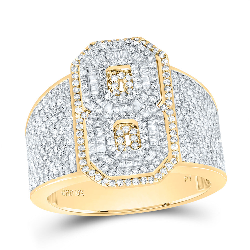 1 5/8CTW-DIA P1 NUMBER "8" MEN'S RING 10 Daisy Joyeria
