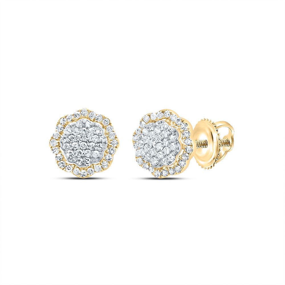 1/4CTW-DIA P1 GIFT FLOWER STUD EARRING Daisy Joyeria