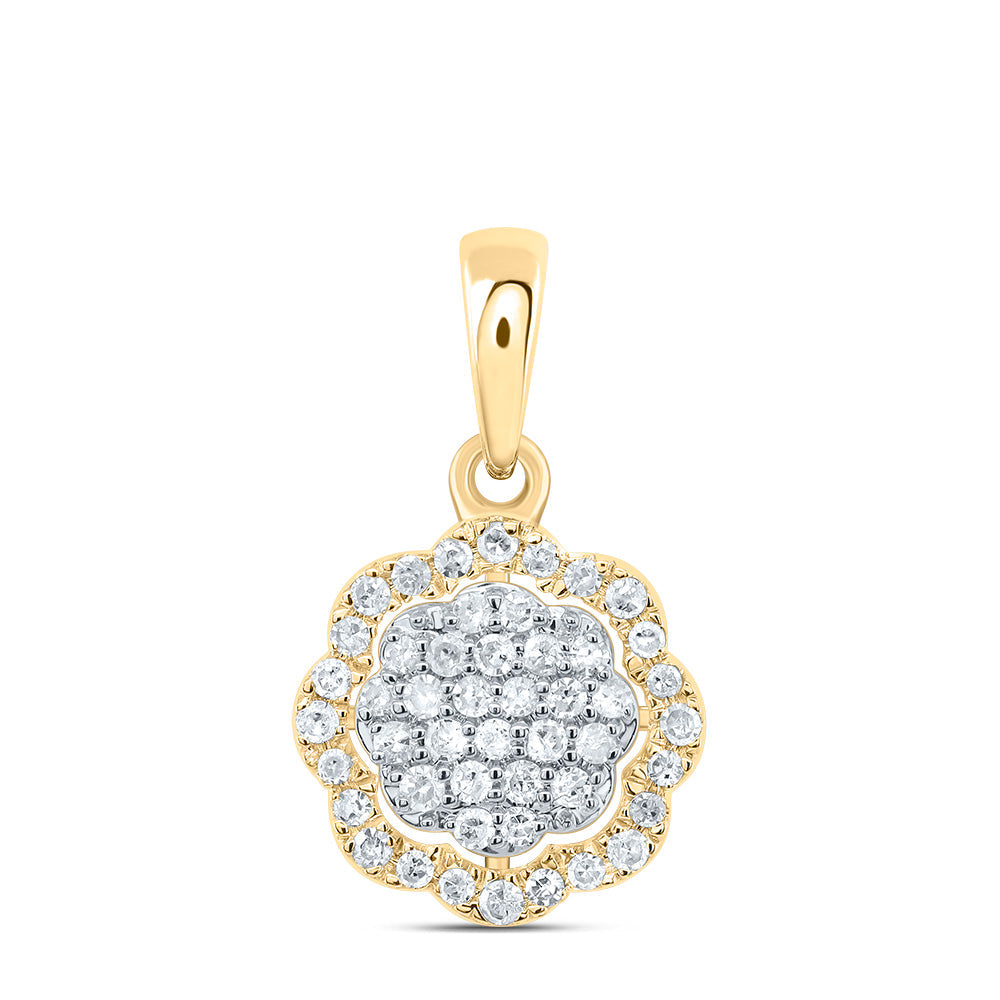 1/6CTW-DIA P1 GIFT FLOWER PENDANT Daisy Joyeria