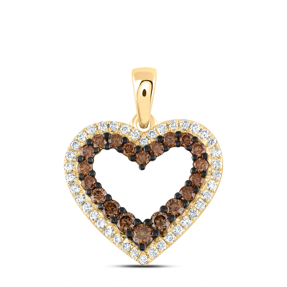 1/2CTW-NAT DIA ANA M COGNAC NATURAL HEART PENDANT Daisy Joyeria