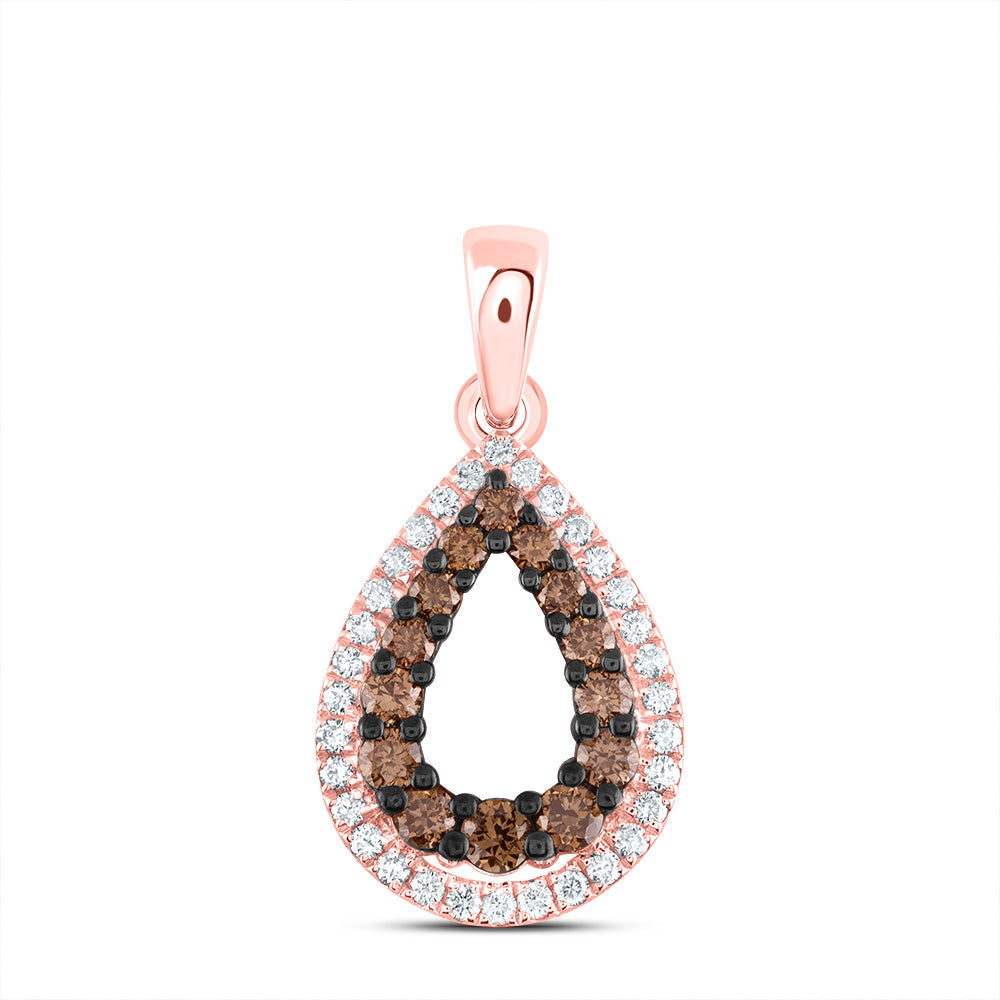 3/8CTW-DIA ANA M COGNAC NATURAL PEAR PENDANT Daisy Joyeria