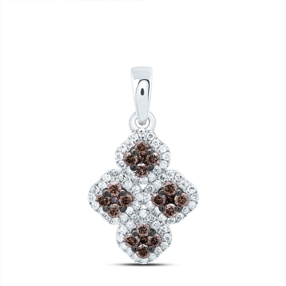 1/3CTW-DIA P1 GIFT COGNAC NATURAL DIAMOND CLOVER PENDANT Daisy Joyeria