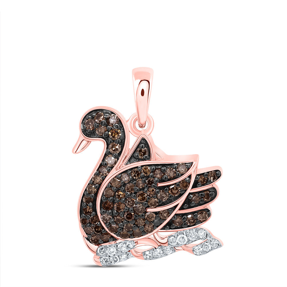 1/3CTW-DIA P1 GIFT COGNAC NATURAL DIAMOND SWAN PENDANT Daisy Joyeria