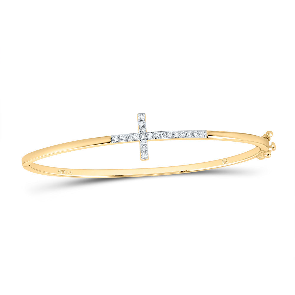 1/5CTW-NAT DIA NK FASHION CROSS BANGLE (55X45) Daisy Joyeria