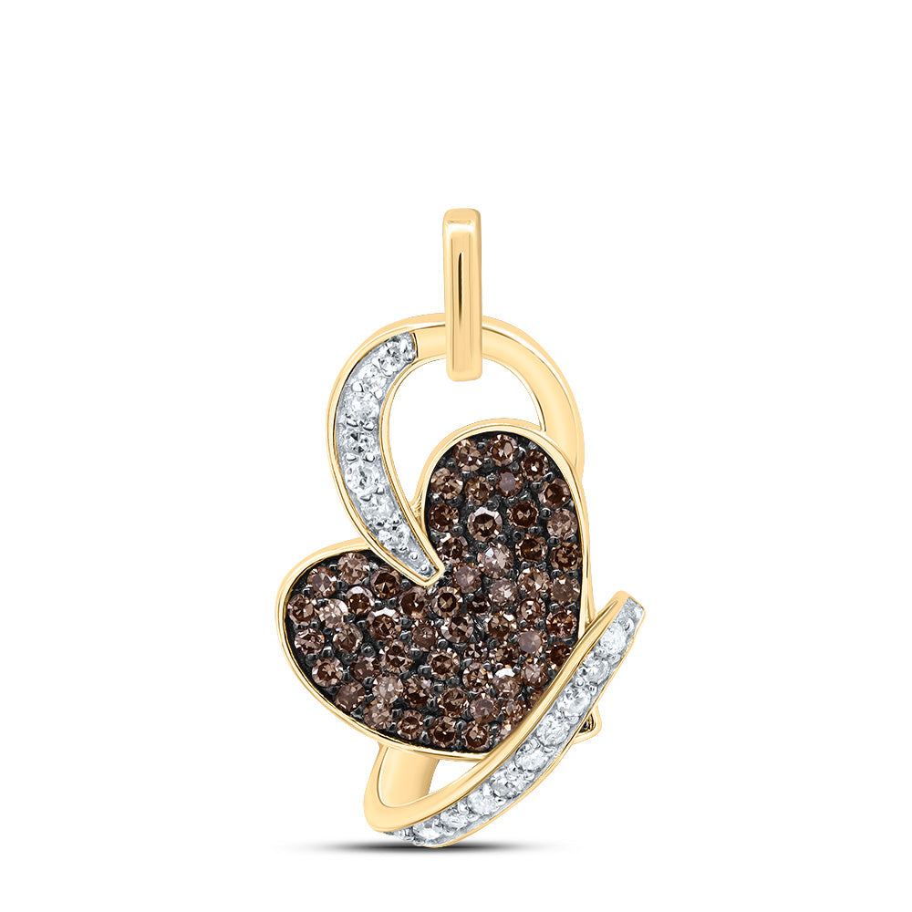 1/3CTW-NAT DIA P1 GIFT COGNAC NATURAL DIAMOND HEART PENDANT Daisy Joyeria