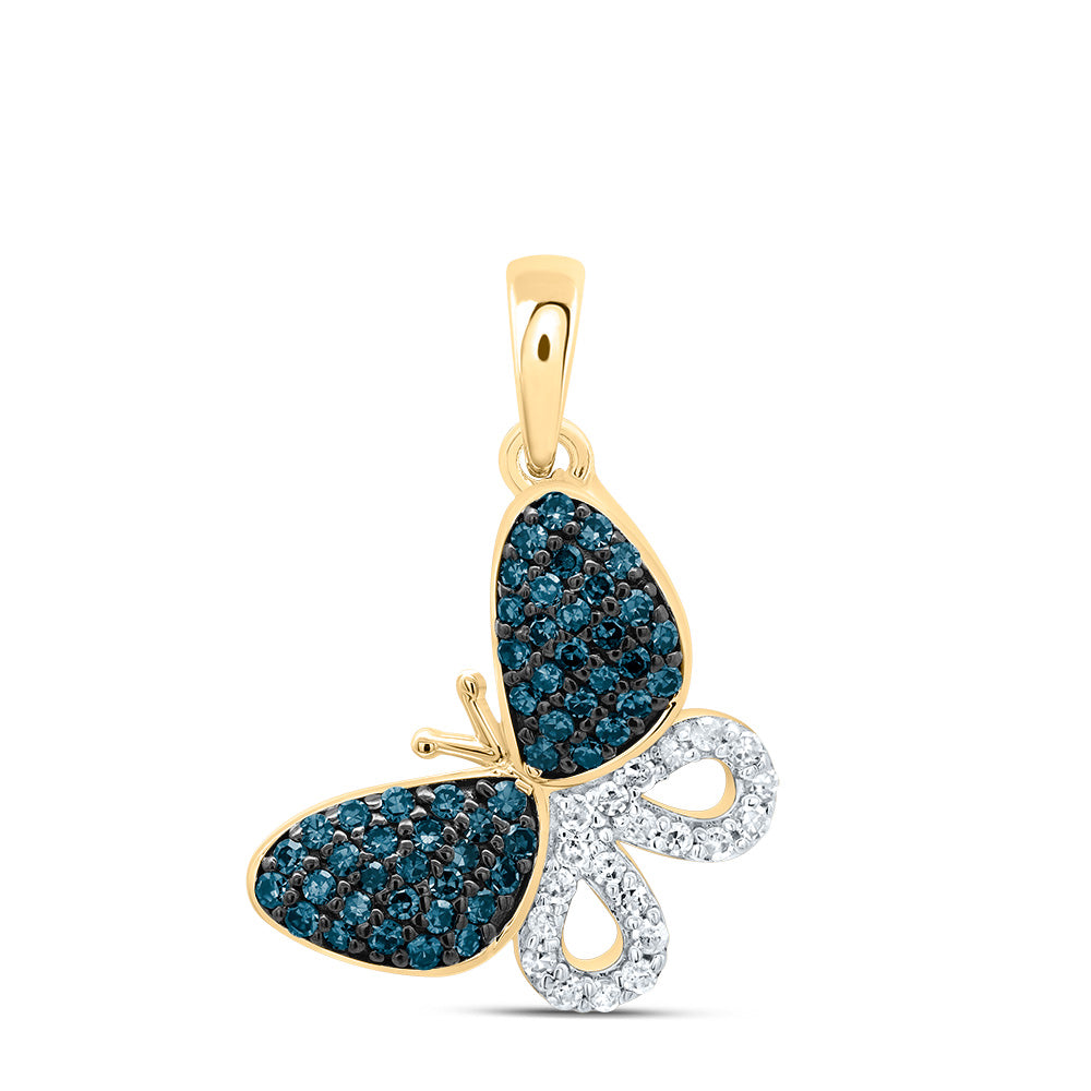 1/4CTW-DIA P1 GIFT BLUE DIAMOND BUTTERFLY PENDANT Daisy Joyeria