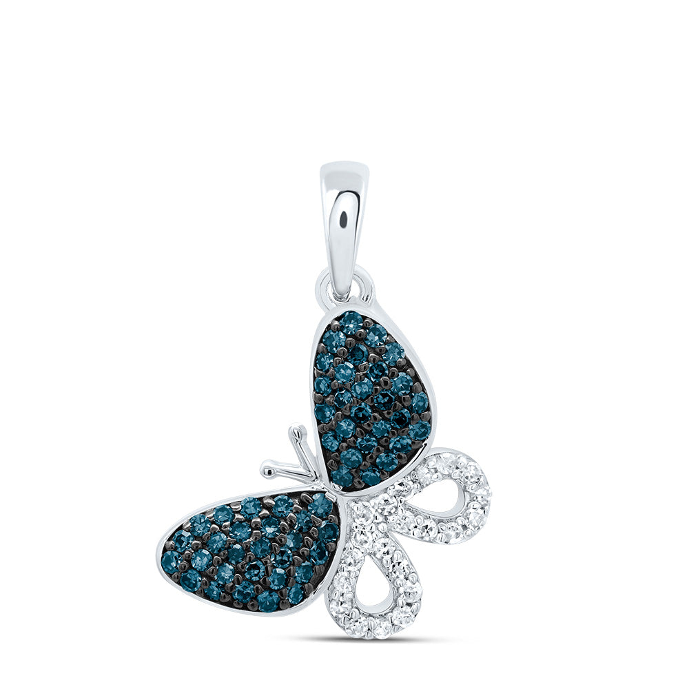 1/4CTW-DIA P1 GIFT BLUE DIAMOND BUTTERFLY PENDANT Daisy Joyeria