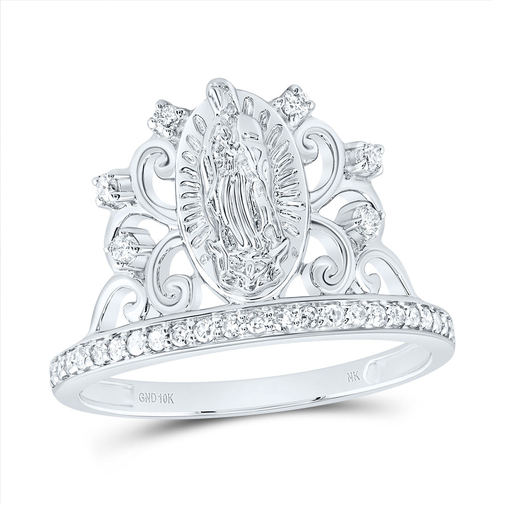 1/5CTW-DIA NK FASHION VIRGIN MOTHER MARY LADIES RING 7 Daisy Joyeria