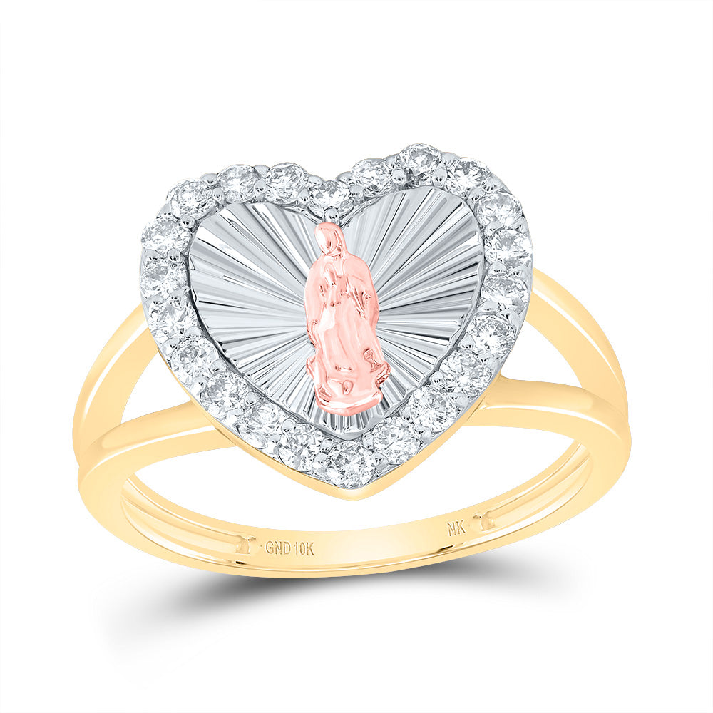 1/2CTW-DIA NK VIRGIN MOTHER MARY HEART LADIES RING 7 Daisy Joyeria