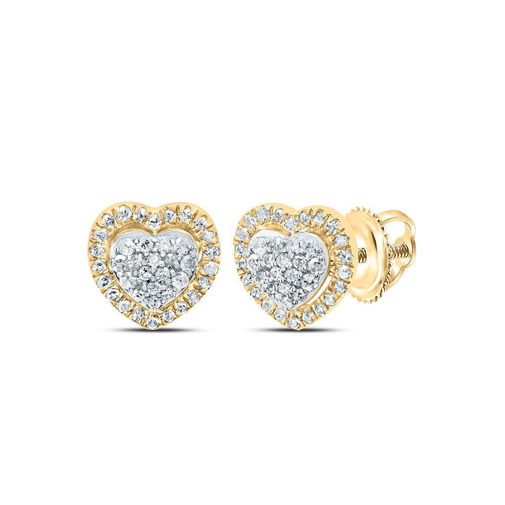 1/4CTW-NAT DIA P1 GIFT HEART STUD EARRING Daisy Joyeria