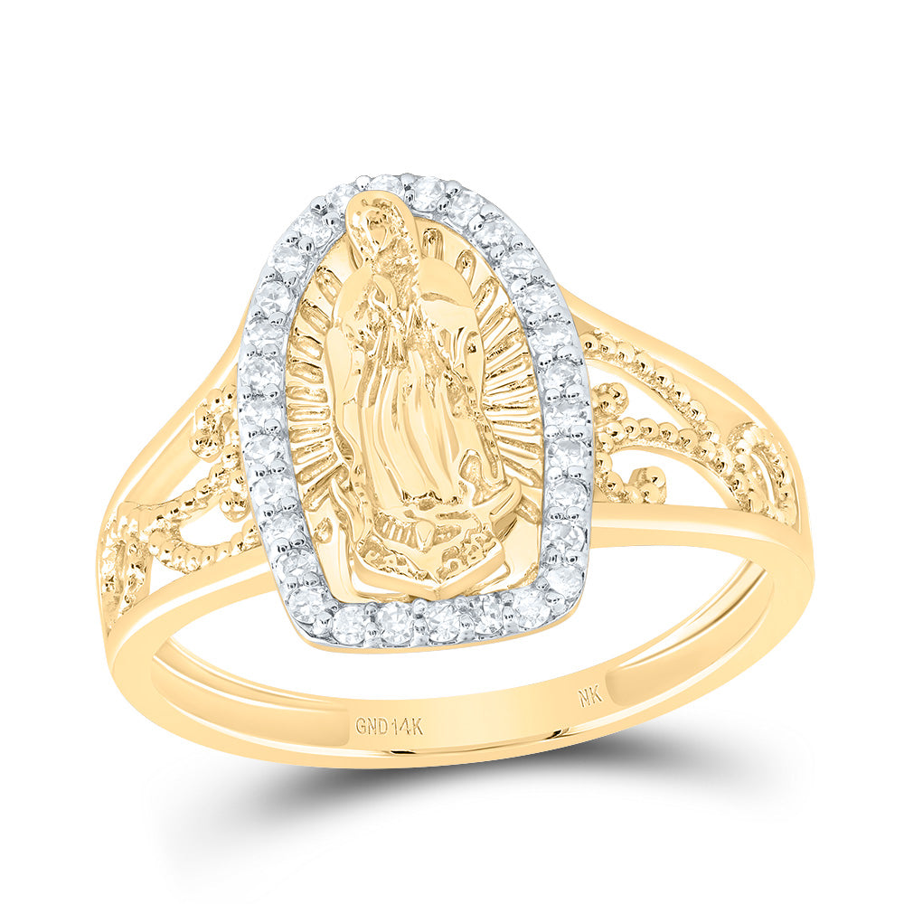 1/5CTW-DIA NK FASHION VIRGIN MOTHER MARY LADIES RING 7 Daisy Joyeria