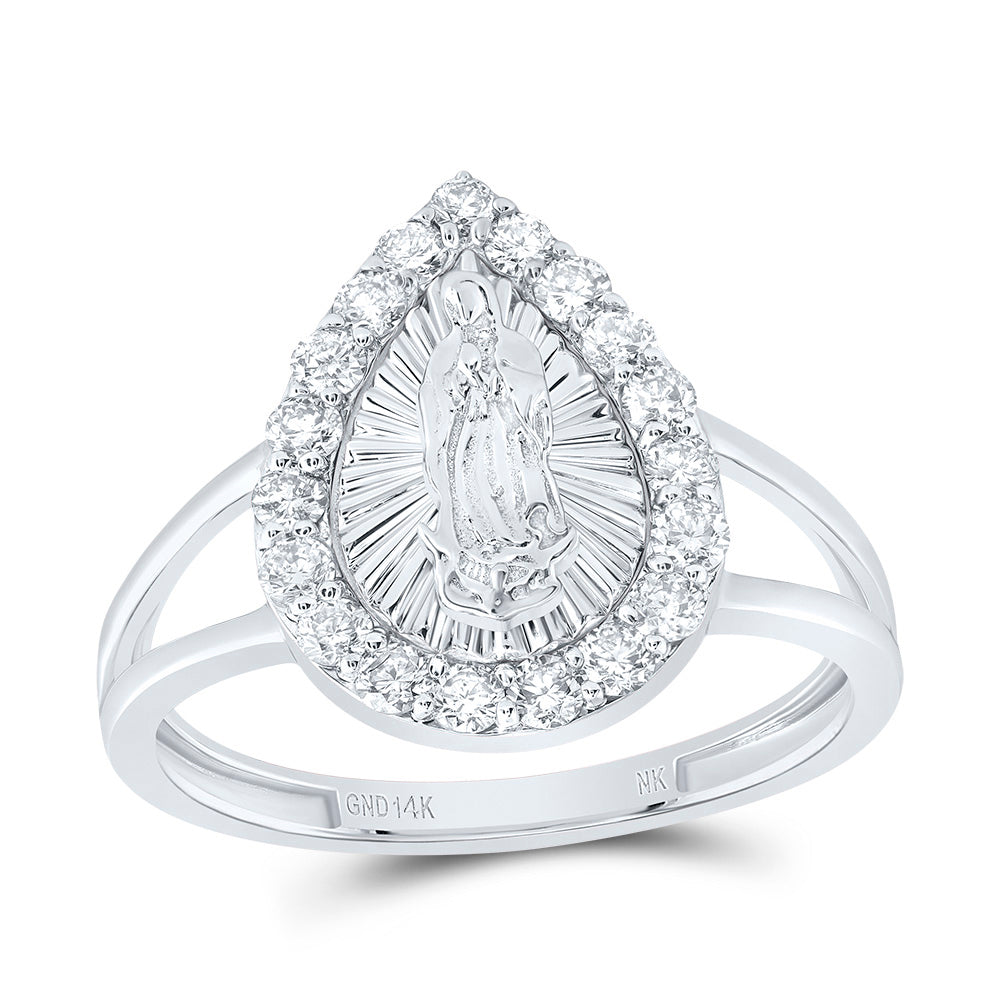 1/2CTW-DIA NK FASHION VIRGIN MOTHER MARY PEAR LADIES RING 7 Daisy Joyeria