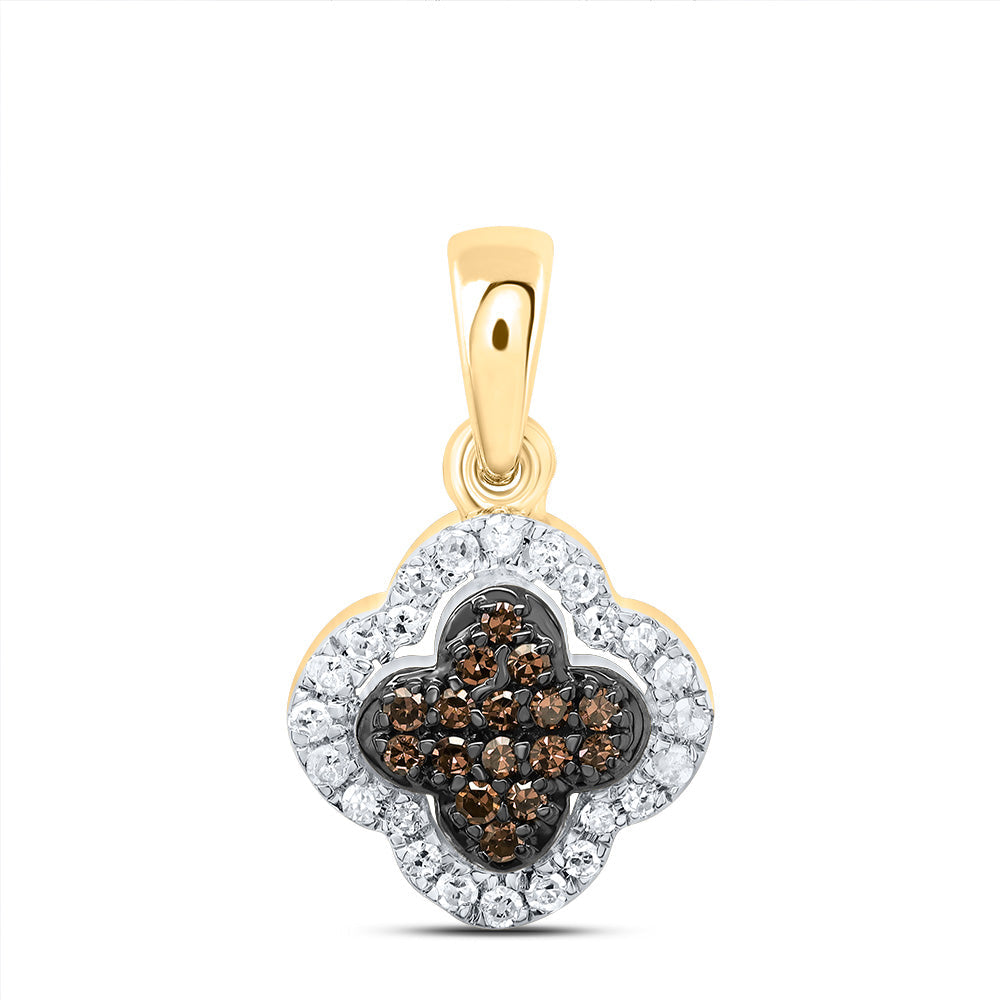 1/6CTW-DIA P1 GIFT COGNAC NATURAL DIAMOND CLOVER PENDANT Daisy Joyeria