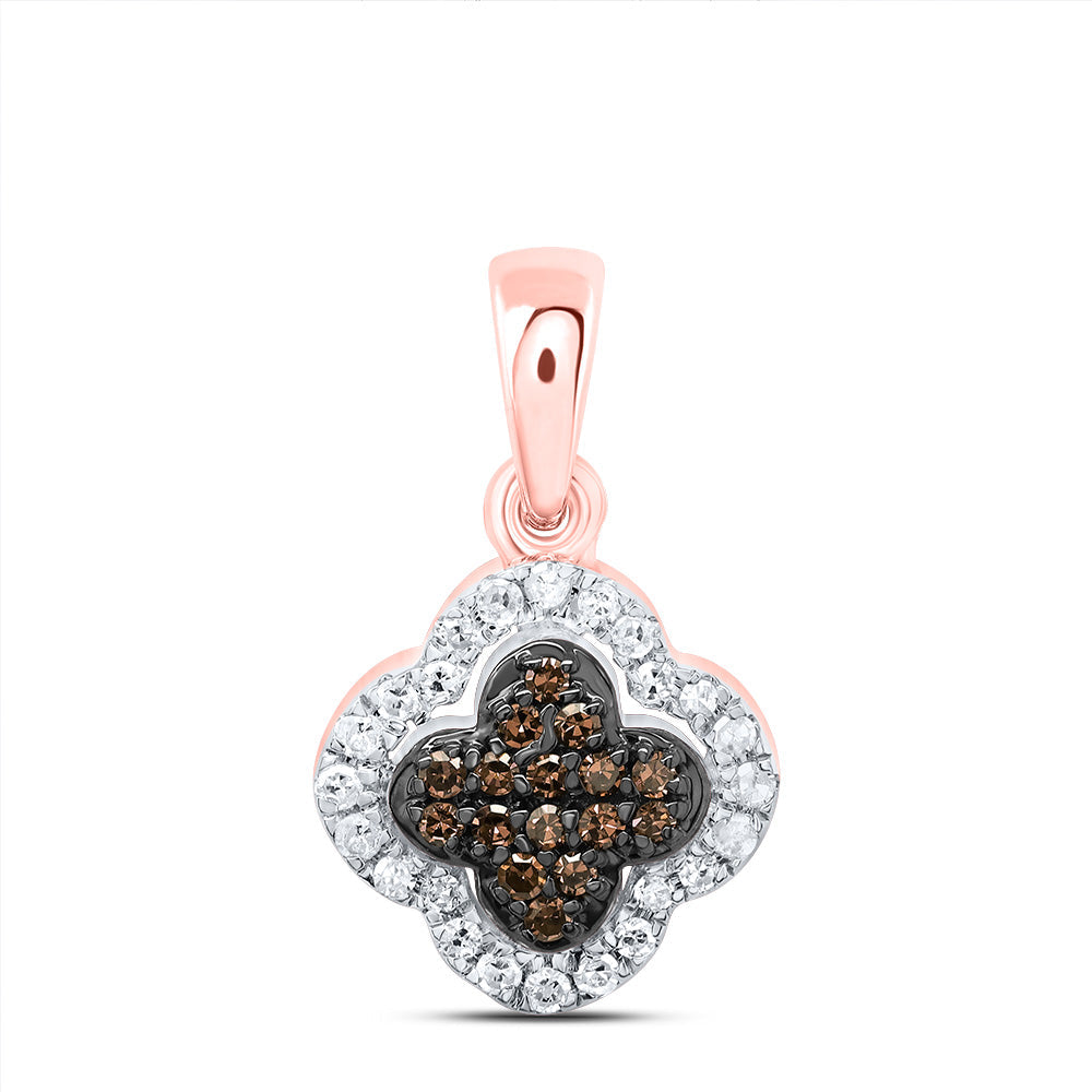 1/6CTW-DIA P1 GIFT COGNAC NATURAL DIAMOND CLOVER PENDANT Daisy Joyeria