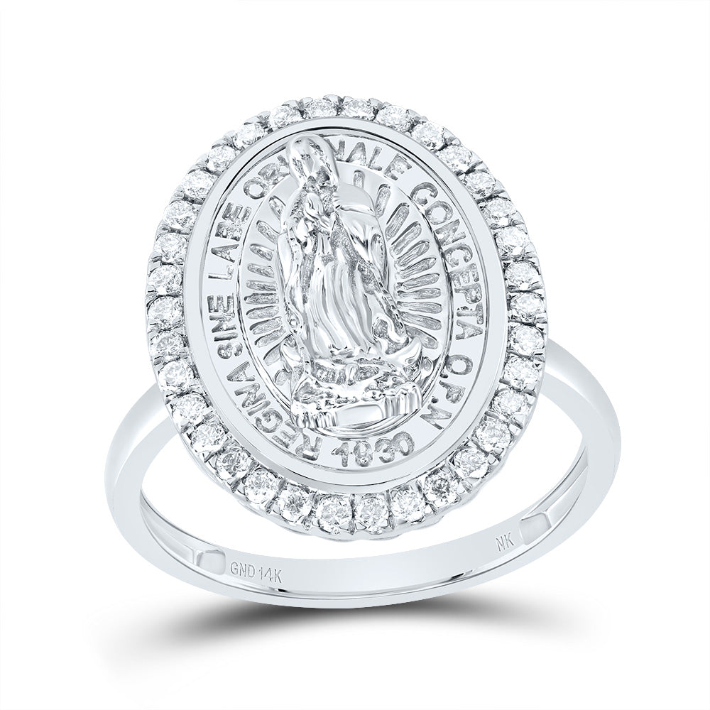 1/3CTW-DIA NK FASHION VIRGIN MOTHER MARY OVAL LADIES RING 7 Daisy Joyeria