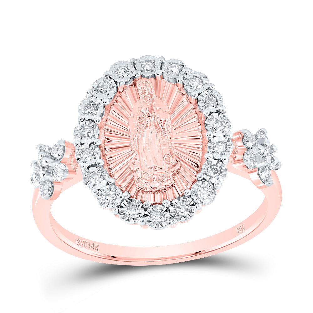 1/4CTW-DIA NK VIRGIN MOTHER MARY OVAL LADIES  RING 7 Daisy Joyeria