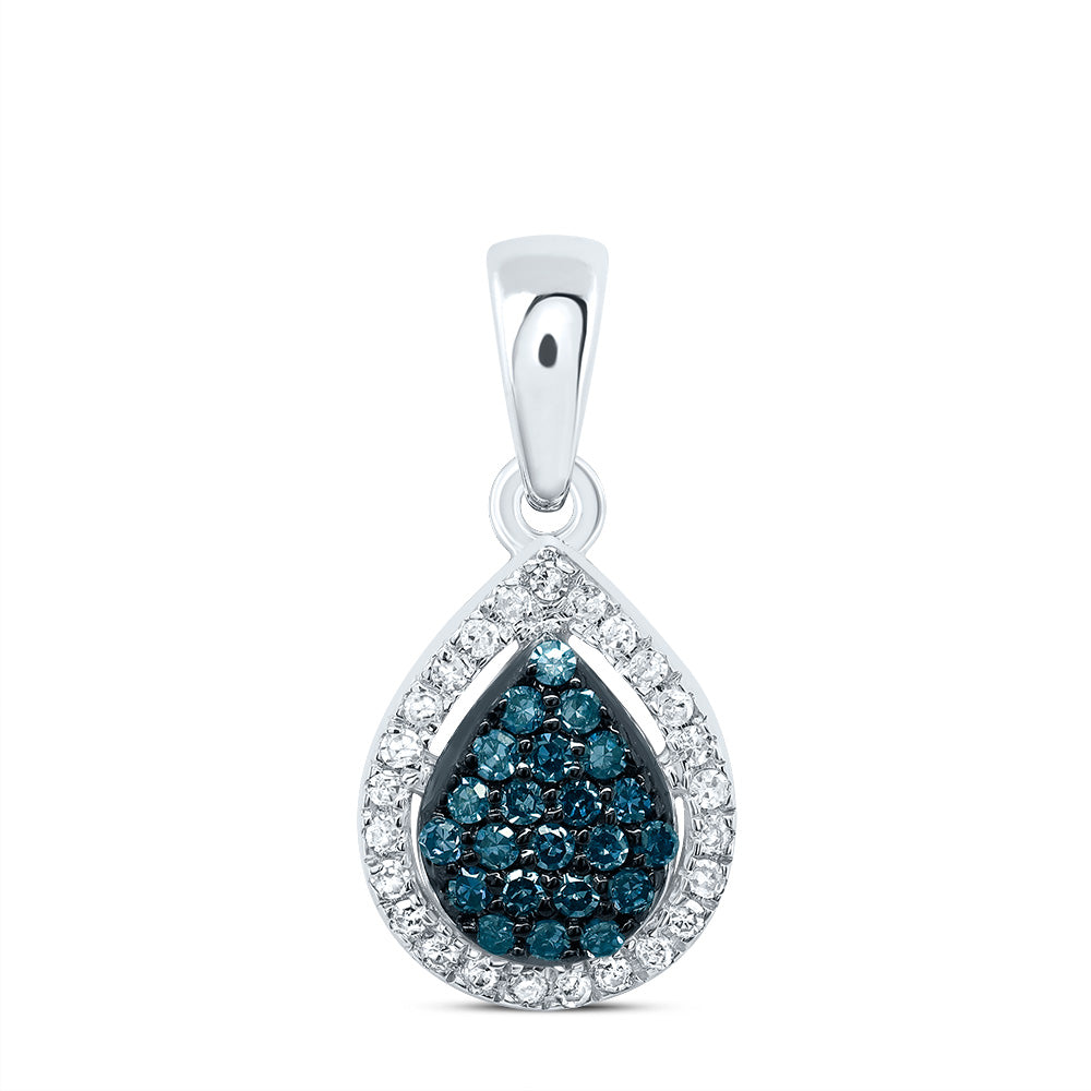 1/6CTW-DIA P1 GIFT BLUE DIAMOND PEAR  PENDANT Daisy Joyeria