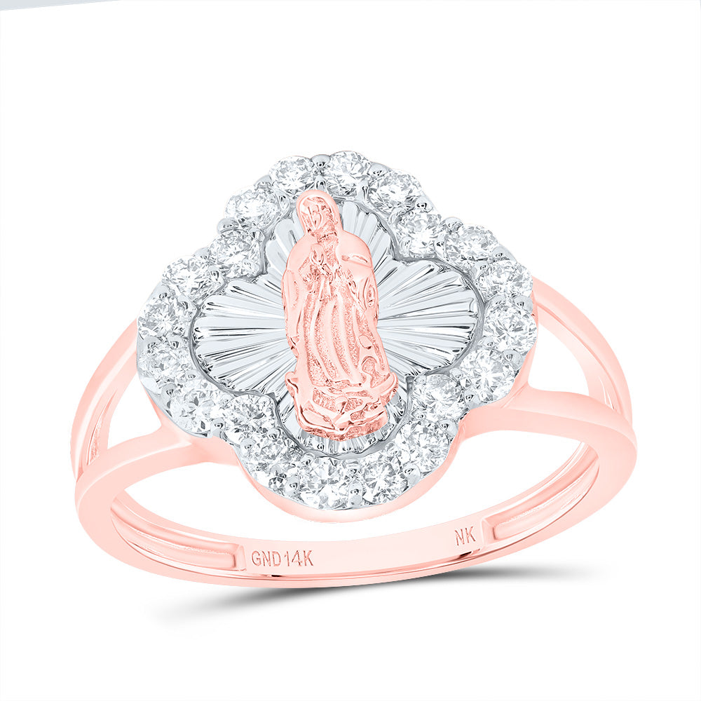1/2CTW-DIA NK FASHION VIRGIN MOTHER MARY CLOVER LADIES RING 7 Daisy Joyeria