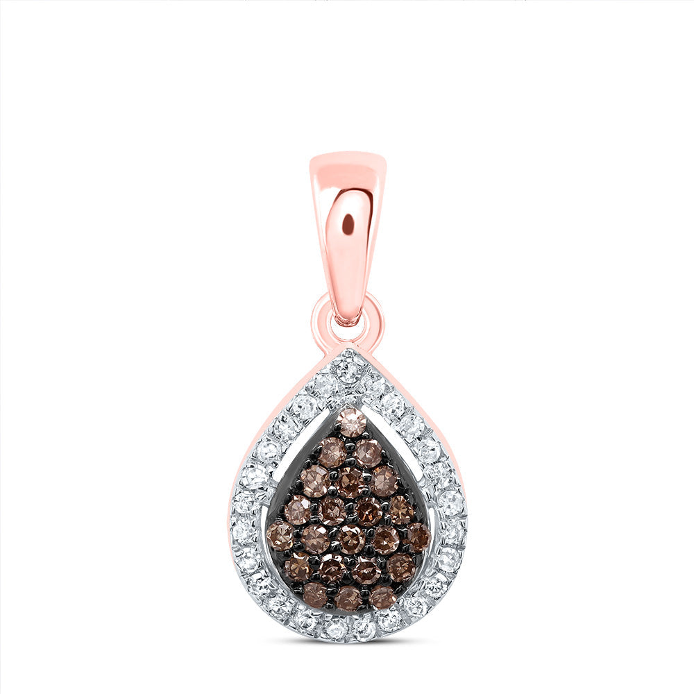 1/6CTW-DIA P1 GIFT COGNAC NATURAL DIAMOND PEAR PENDANT Daisy Joyeria