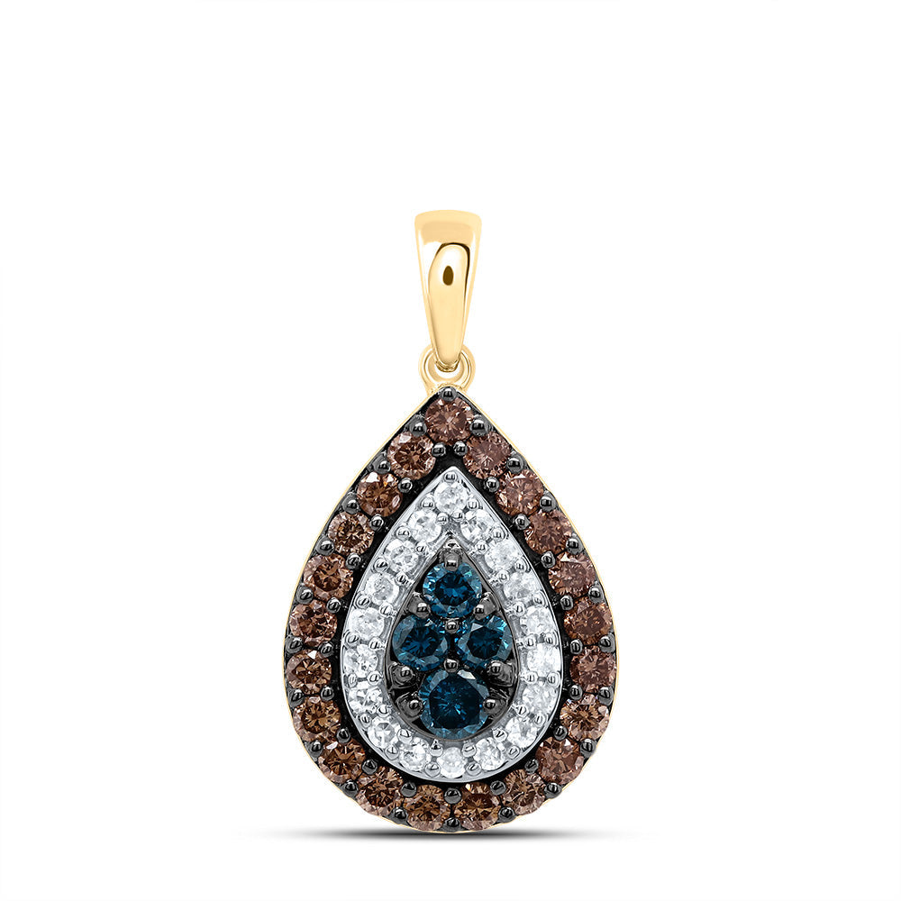 5/8CTW-DIA P1 GIFT COGNAC NATURAL, BLUE-DIA PEAR PENDANT Daisy Joyeria