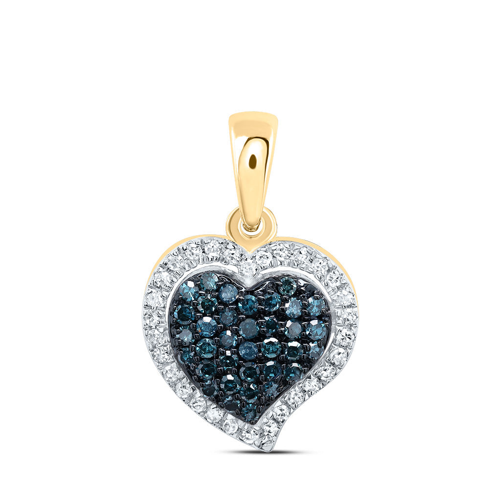 1/5CTW-NAT DIA P1 GIFT BLUE DIAMOND HEART  PENDANT Daisy Joyeria