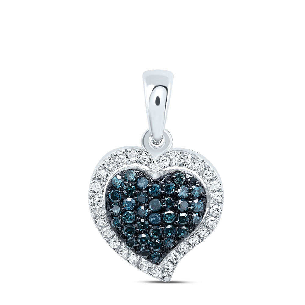 1/5CTW-NAT DIA P1 GIFT BLUE DIAMOND HEART  PENDANT Daisy Joyeria