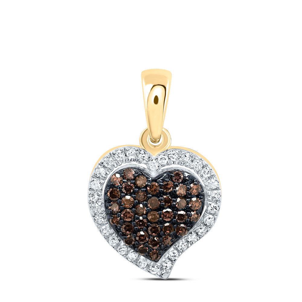 1/5CTW-NAT DIA P1 GIFT COGNAC NATURAL DIAMOND HEART PENDANT Daisy Joyeria