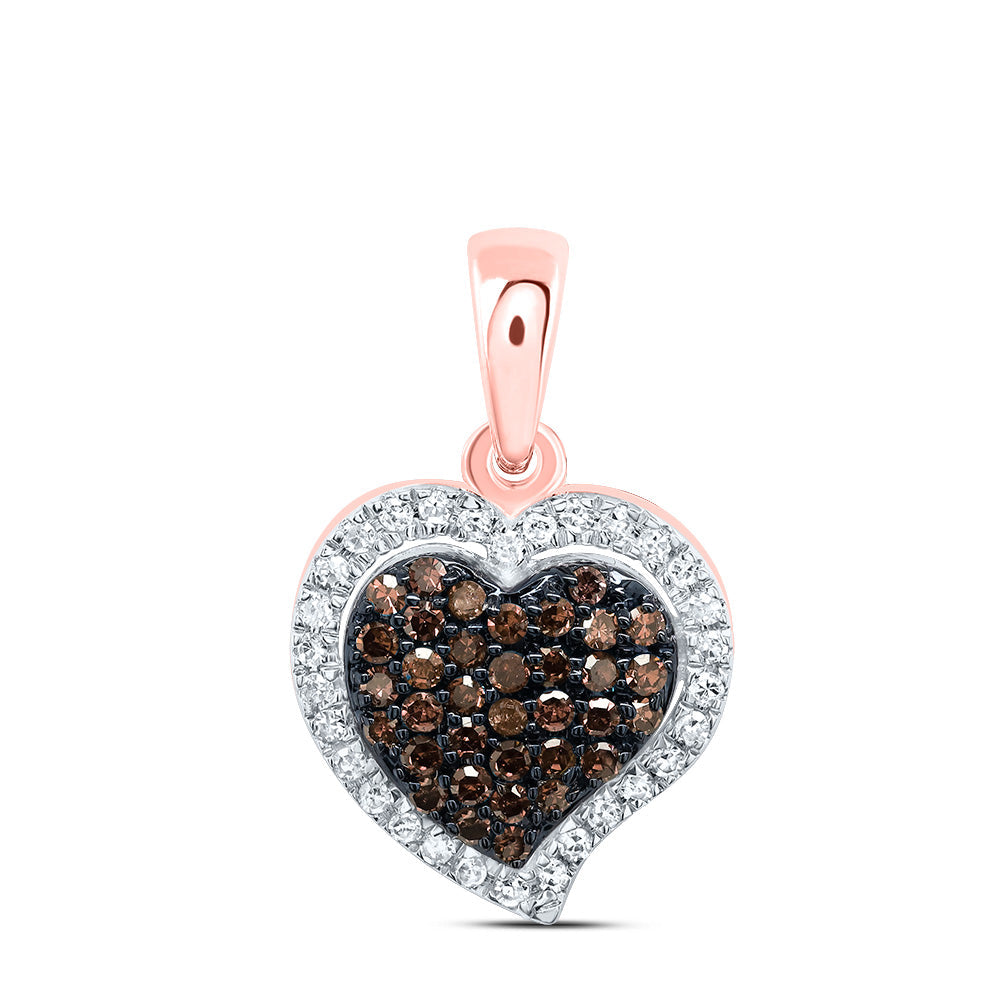 1/5CTW-NAT DIA P1 GIFT COGNAC NATURAL DIAMOND HEART PENDANT Daisy Joyeria