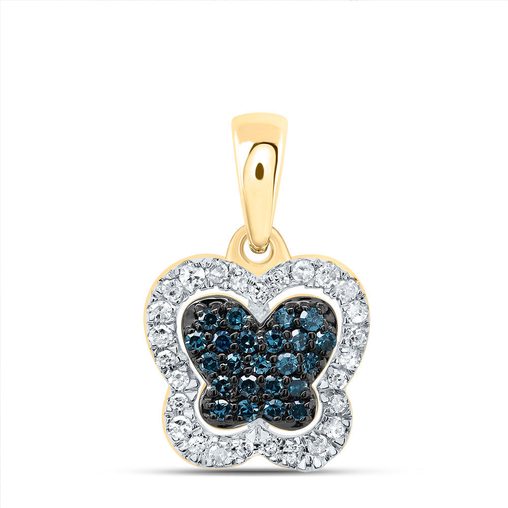 1/5CTW-DIA P1 GIFT BLUE DIAMOND BUTTERFLY  PENDANT Daisy Joyeria
