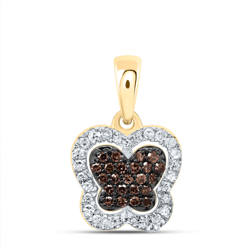 1/5CTW-DIA P1 GIFT COGNAC NATURAL DIAMOND BUTTERFLY PENDANT Daisy Joyeria