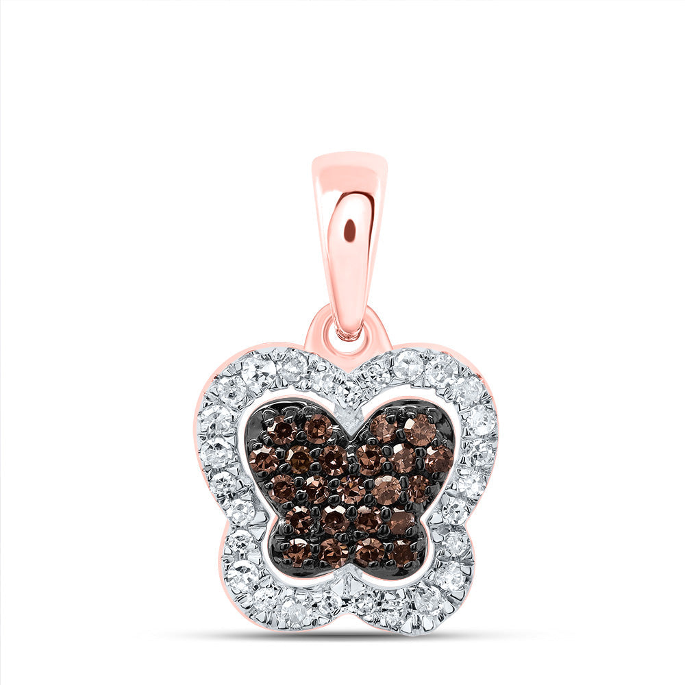1/5CTW-DIA P1 GIFT COGNAC NATURAL DIAMOND BUTTERFLY PENDANT Daisy Joyeria