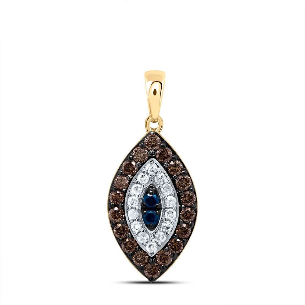 1/2CTW-DIA P1 GIFT COGNAC NATURAL, BLUE-DIA MARQUISE PENDANT Daisy Joyeria