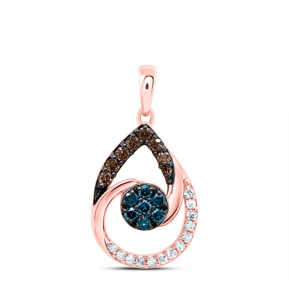 1/3CTW-DIA P1 GIFT COGNAC NATURAL, BLUE-DIA PEAR PENDANT Daisy Joyeria