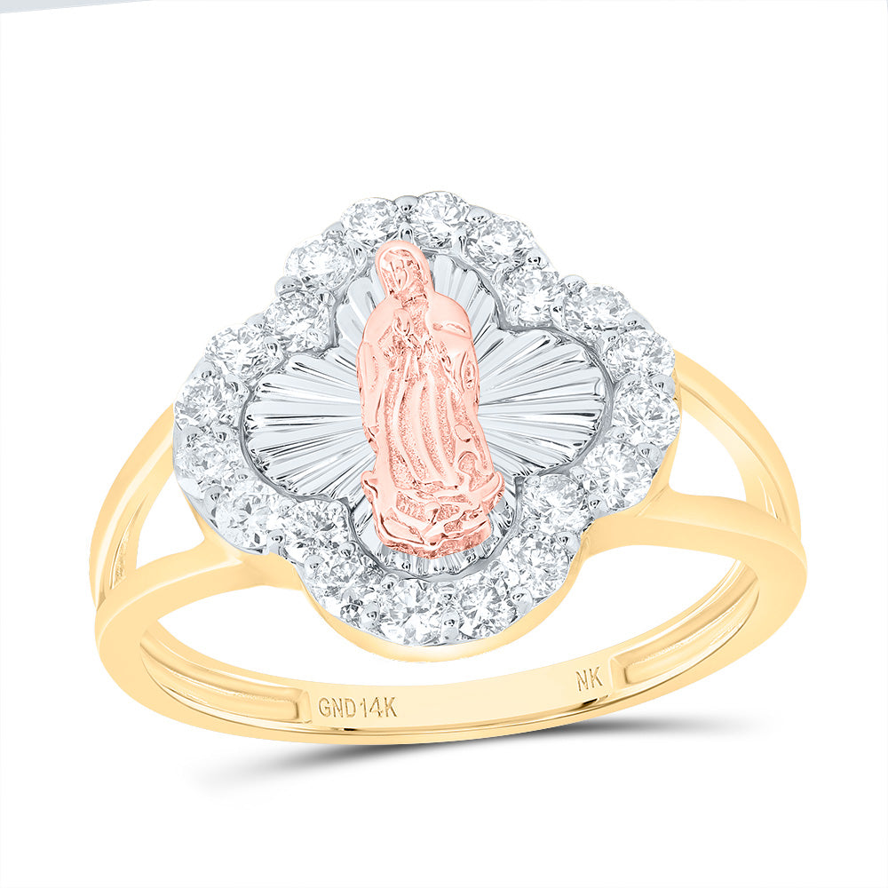 1/2CTW-DIA NK FASHION VIRGIN MOTHER MARY CLOVER LADIES RING 7 Daisy Joyeria