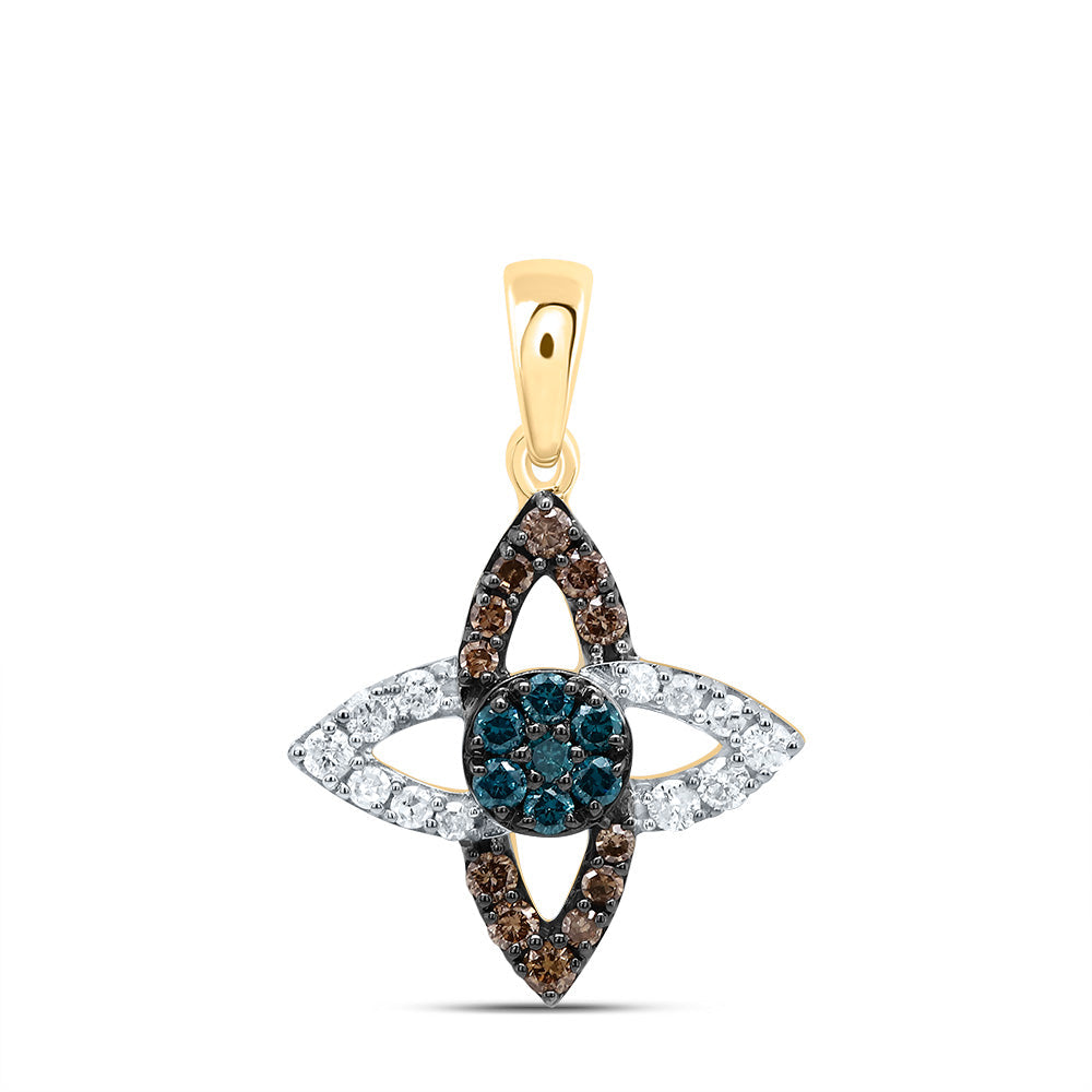 1/3CTW-DIA P1 GIFT COGNAC NATURAL, BLUE-DIA PENDANT Daisy Joyeria