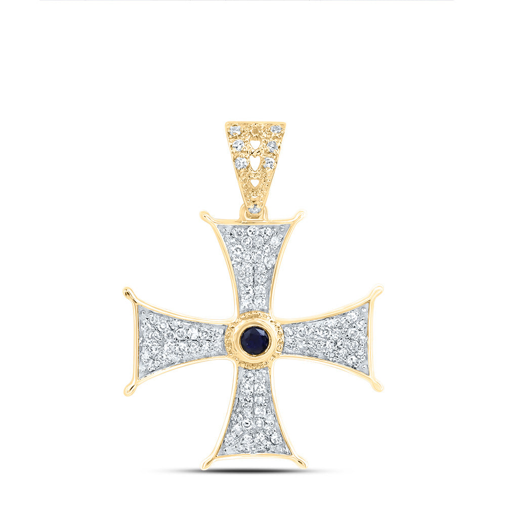 1/5CTW-NAT DIA NK 2.2MM RD-BS, NAT GEM CROSS PENDANT Daisy Joyeria