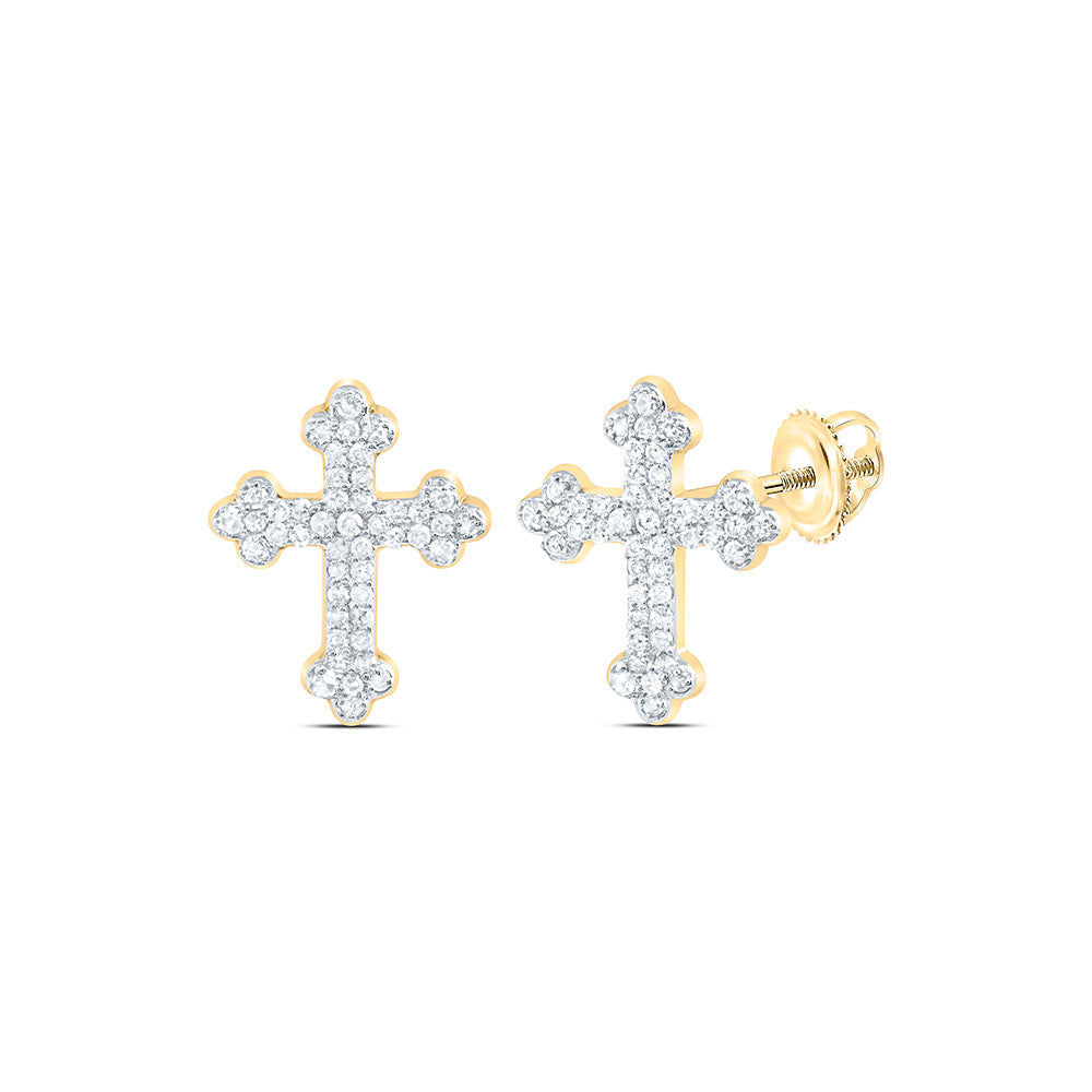 1/5CTW-DIA NK FASHION CROSS EARRING Daisy Joyeria