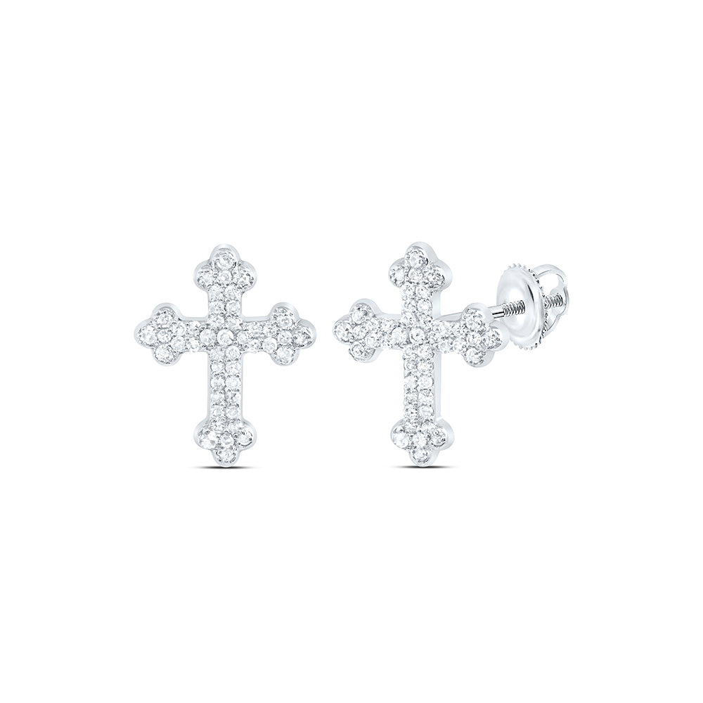 1/5CTW-DIA NK FASHION CROSS EARRING Daisy Joyeria