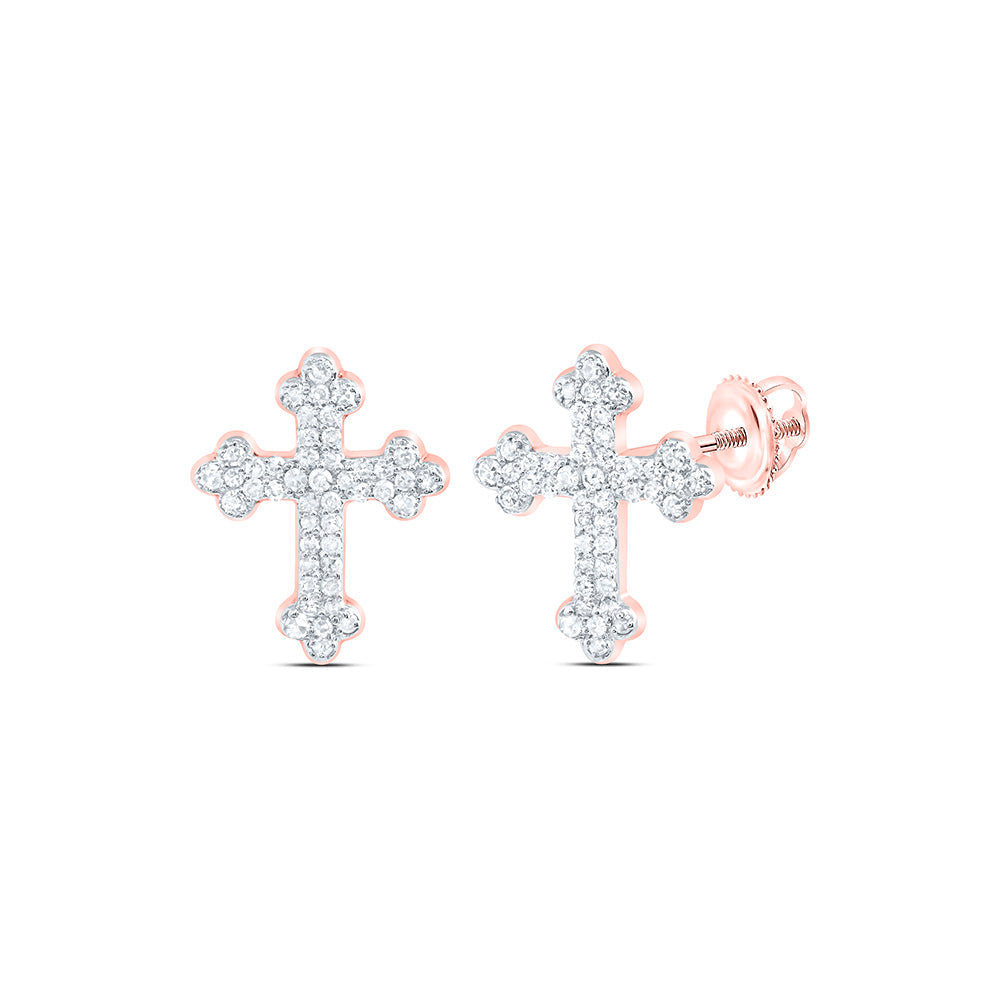 1/5CTW-DIA NK FASHION CROSS EARRING Daisy Joyeria