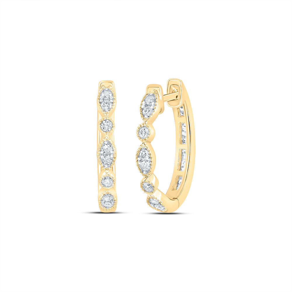 3/8CTW-DIA CN FASHION HOOP EARRING Daisy Joyeria