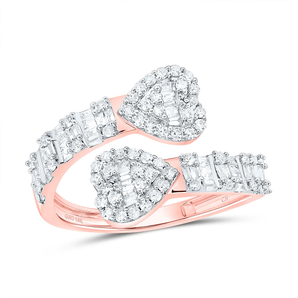 5/8 CTW-DIA CN HEART CUFF LADIES RING 7 Daisy Joyeria
