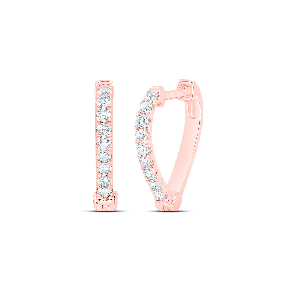 1/4CTW-DIA CN FASHION HEART HOOPS EARRING Daisy Joyeria