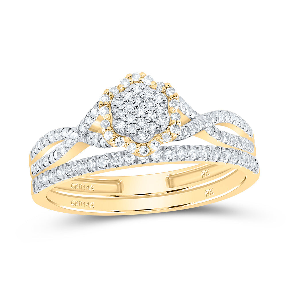 1/3CTW-NAT DIA NK FASHION FLOWER BRIDAL SET 7 Daisy Joyeria
