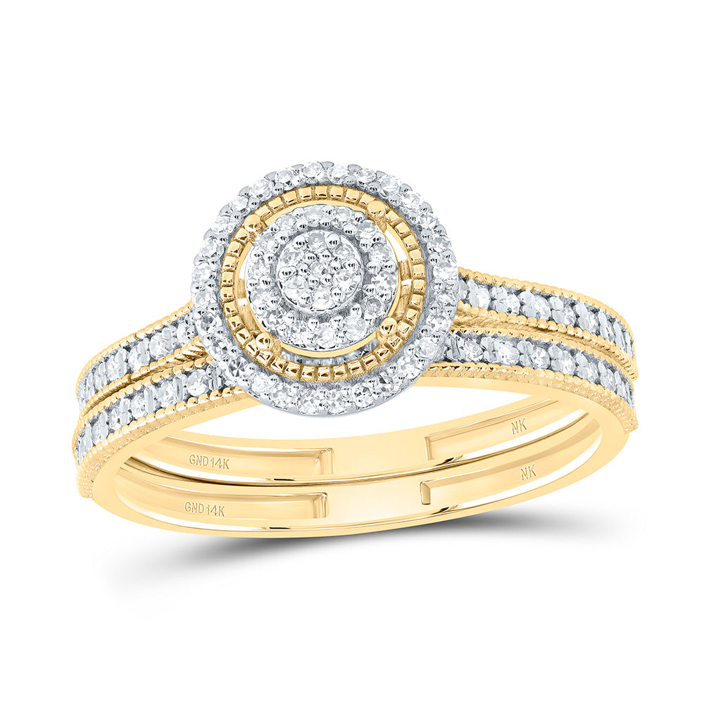 1/3CTW-NAT DIA NK FASHION ROUND BRIDAL SET 7 Daisy Joyeria