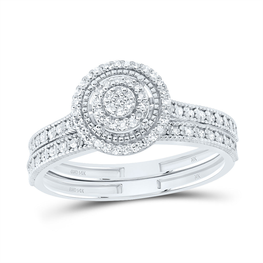 1/3CTW-NAT DIA NK FASHION ROUND BRIDAL SET 7 Daisy Joyeria
