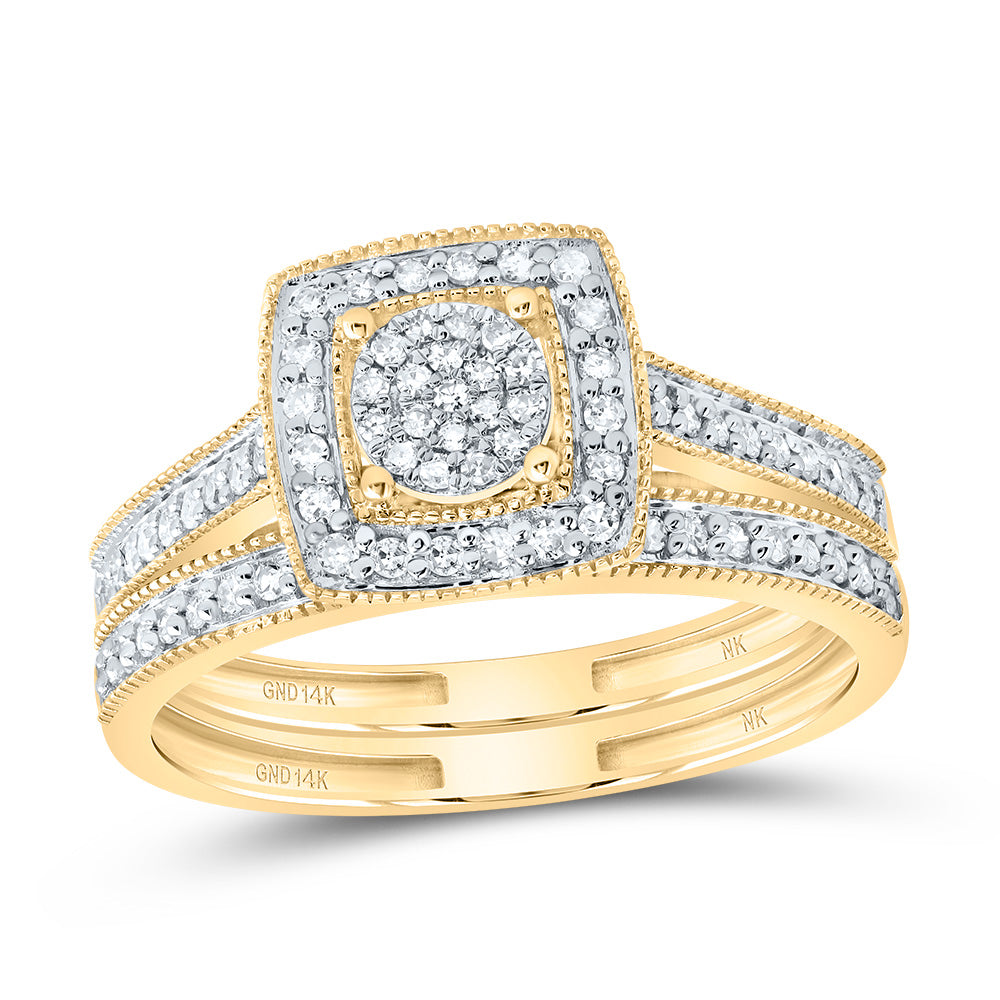 1/3CTW-NAT DIA NK FASHION SQUARE BRIDAL SET 7 Daisy Joyeria